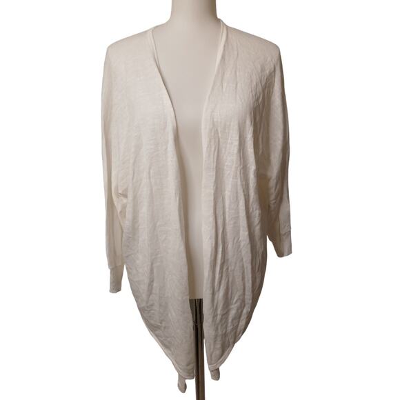 Fresh Produce Open Front Cascade Cardigan Sheer Waterfall White XL/XXL - Picture 1 of 9